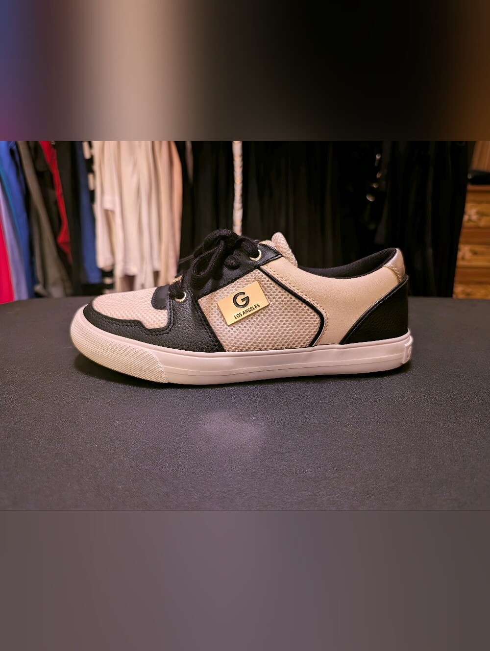 Guess Women's Black and Cream Low-Top Sneakers - Picture 5 of 8